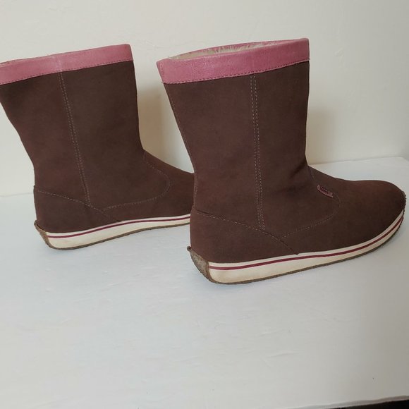 Vans "Savanna" Leather Suede Pink Trim Boots - Picture 4 of 8
